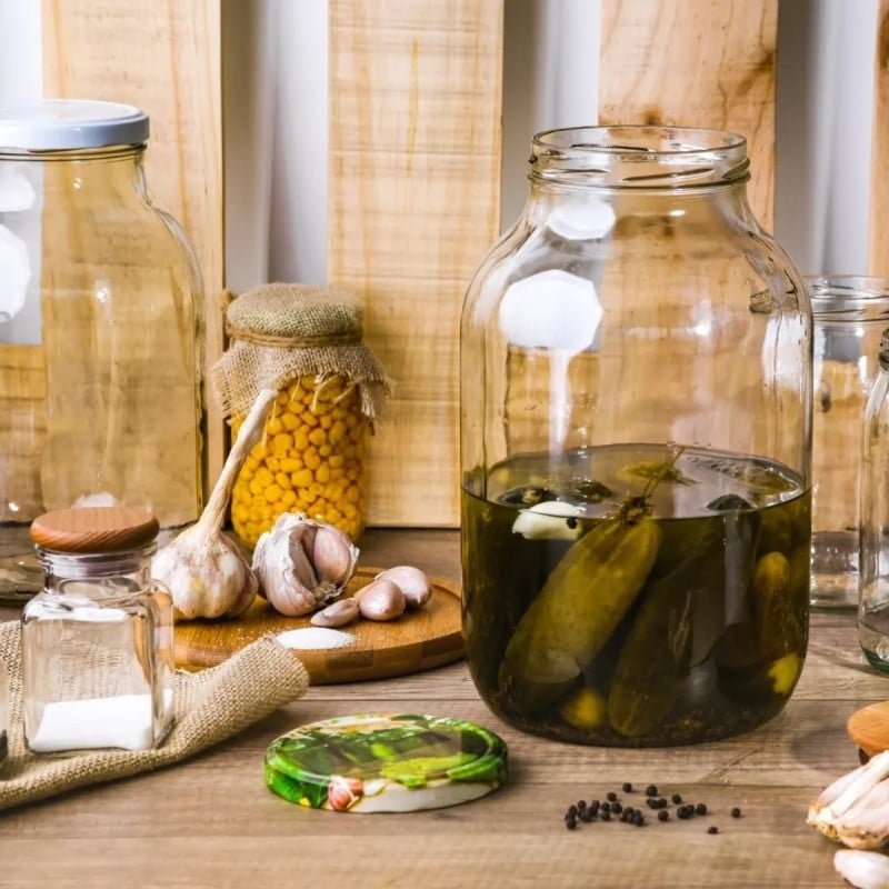 Słoik szklany typu Twist do kiszenia ogórków na przetwory 4 litry z zakrętką i szczypcami Altom Design