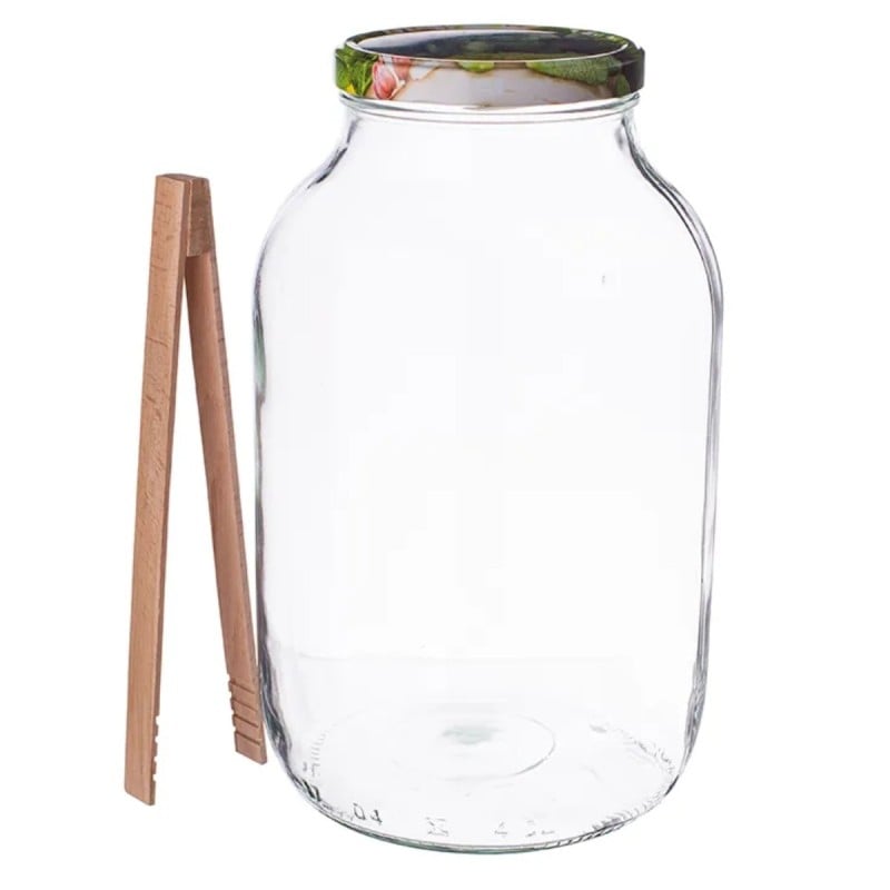 Słoik szklany typu Twist do kiszenia ogórków na przetwory 4 litry z zakrętką i szczypcami Altom Design