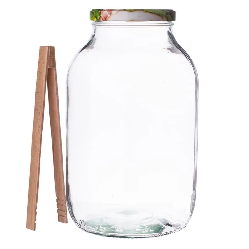 Słoik szklany typu Twist do kiszenia ogórków na przetwory 4 litry z zakrętką i szczypcami Altom Design