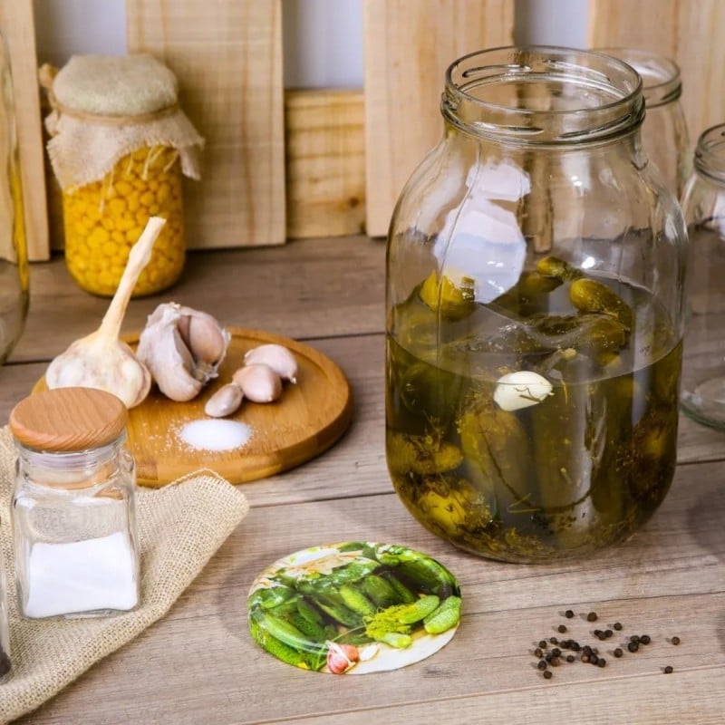 Słoik szklany typu Twist do kiszenia ogórków na przetwory 4 litry z zakrętką i szczypcami Altom Design
