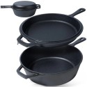Zestaw żeliwny garnek 3.5L z patelnia 24cm z linii CAST LINE indukcje gaz ognisko Vilde