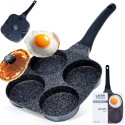 Patelnia granitowa do jajek i pancake 4 otwory BLACK LINE 19x19 cm Vilde
