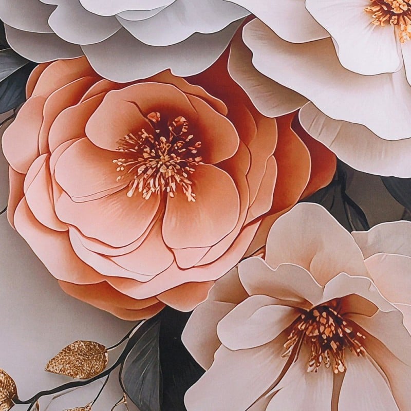 Pościel 160x200 bawełna satynowa wzór 5D dwustronna GierekHoff gruba 3 części GH 3120 pudrowe kwiaty