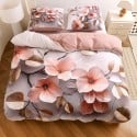 Pościel 220x200 bawełna satynowa wzór 5D dwustronna GierekHoff gruba 3 części GH 3123 Pudrowy Ogród