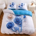 Pościel 140x200 bawełna satynowa wzór 5D dwustronna GierekHoff gruba 2 części GH 3130 Błękitny Quilling