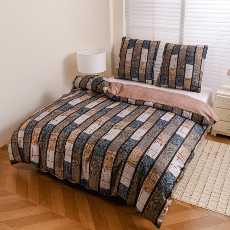 Pościel 140x200 bawełna satynowa dwustronna GierekHoff gruba 2 części GH 3131 Lniany Zakątek