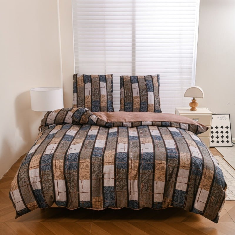 Pościel 140x200 bawełna satynowa dwustronna GierekHoff gruba 2 części GH 3131 Lniany Zakątek