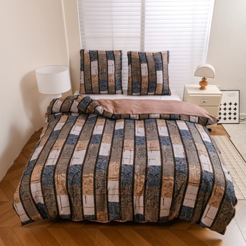 Pościel 160x200 bawełna satynowa dwustronna GierekHoff gruba 3 części GH 3131 Lniany Zakątek