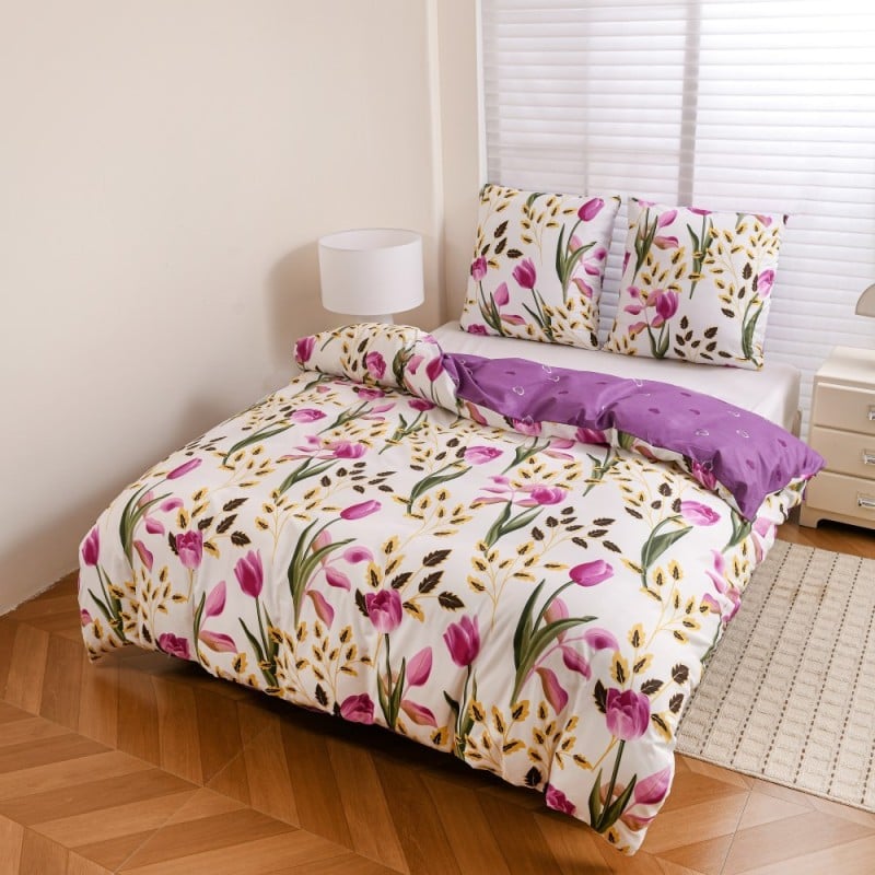 Pościel 200x220 bawełna satynowa dwustronna GierekHoff gruba 3 części GH 3136 Wiosenna Energia