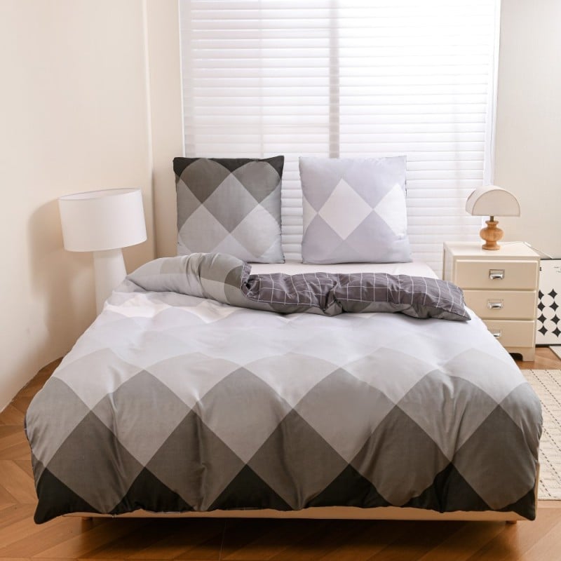 Pościel 140x200 bawełna satynowa dwustronna GierekHoff gruba 2 części GH 3139 Skandynawski Szyk