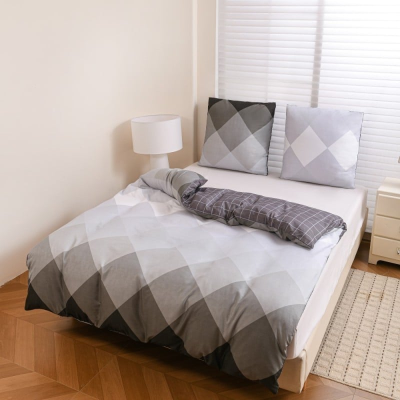 Pościel 160x200 bawełna satynowa dwustronna GierekHoff gruba 3 części GH 3139 Skandynawski Szyk