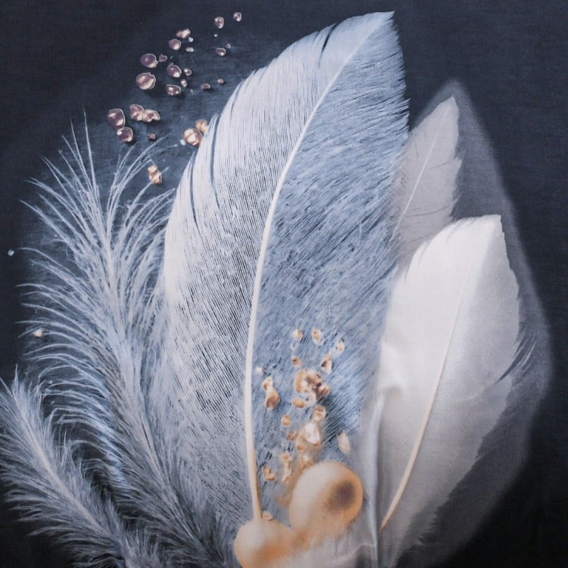 Pościel 200x220 bawełna satynowa dwustronna GierekHoff gruba 3 części GH 3140 Navy Feather