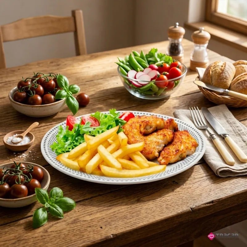 Serwis obiadowy porcelana 18 elementów Bella Fiore białe talerze dla 6 osób wzór kropki