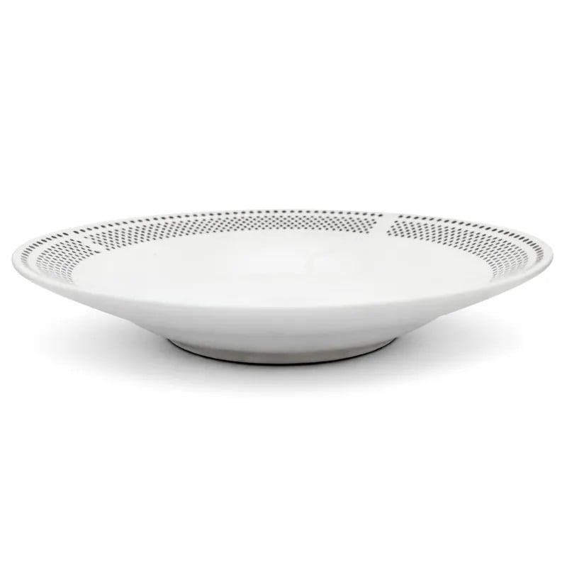 Serwis obiadowy porcelana 18 elementów Bella Fiore białe talerze dla 6 osób wzór kropki