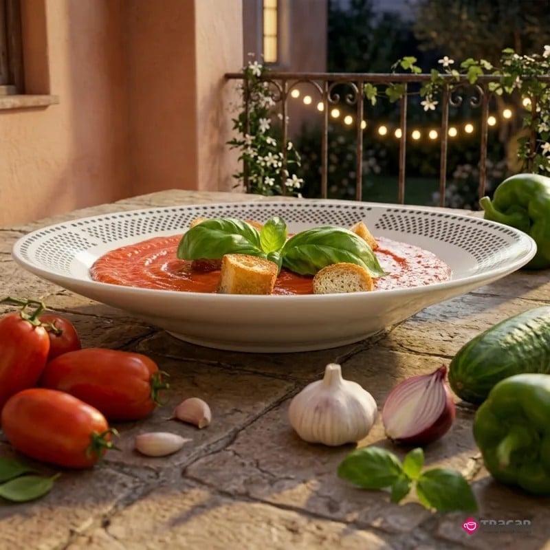 Serwis obiadowy porcelana 24 elementy Bella Fiore białe talerze miski dla 6 osób wzór kropki