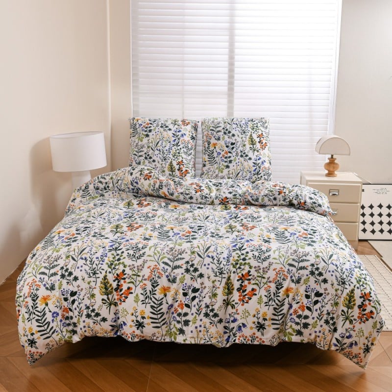 Pościel 140x200 bawełna satynowa dwustronna GierekHoff gruba 2 części GH 3141 Malarski Bukiet