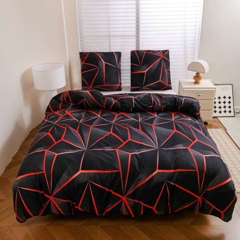 Pościel 140x200 bawełna satynowa dwustronna GierekHoff gruba 2 części GH 3142 Wulkaniczna lawa