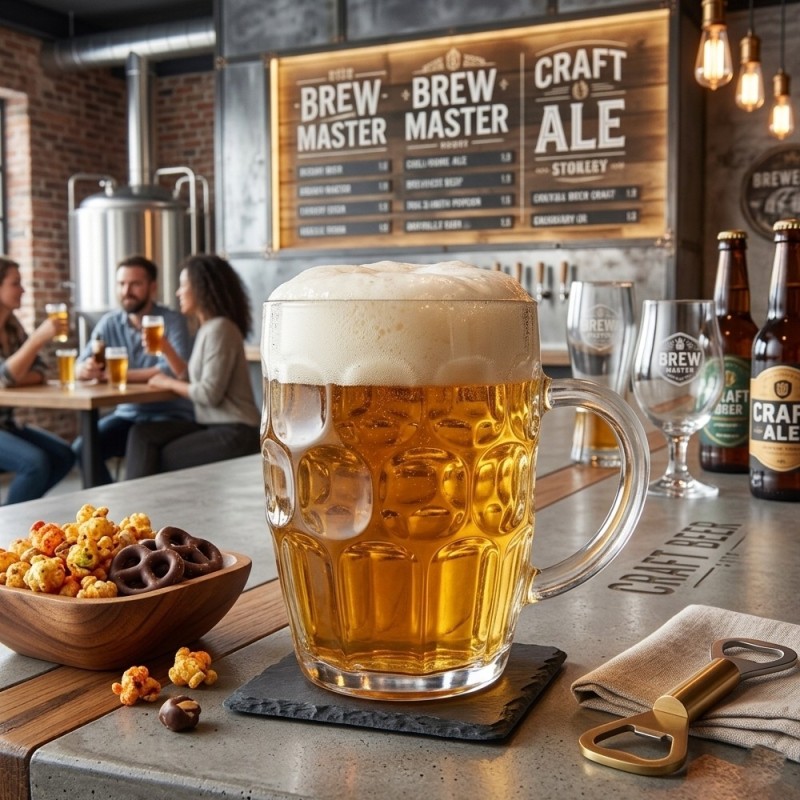 Kufle do piwa Florina Beer 550 ml z uchem szklany zestaw 2 sztuki