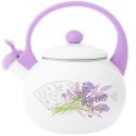 Czajnik tradycyjny z gwizdkiem 2.2 L emaliowany Amelio Lavander motyw lawendy