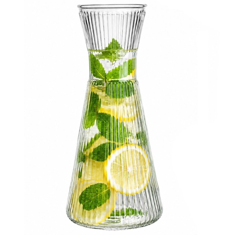 Karafka szklana 1000 ml do wody lemoniady szkło ryflowane Tragar