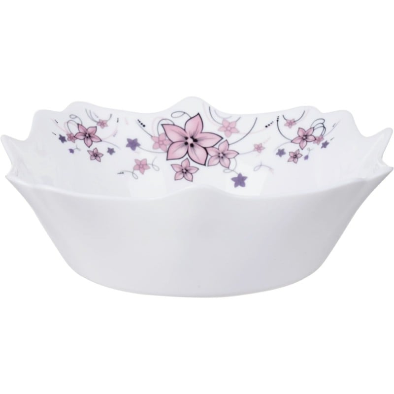 Elegancki zestaw obiadowo-kawowy 58 el. GierekHoff czarno-biały w kwiatowy wzór K-15009-4