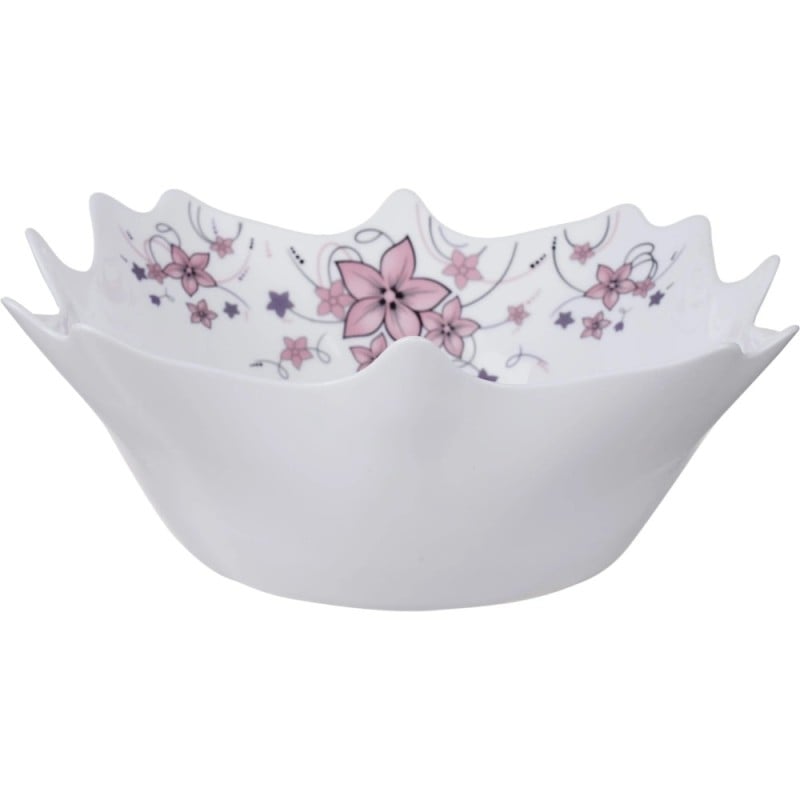 Elegancki zestaw obiadowo-kawowy 58 el. GierekHoff czarno-biały w kwiatowy wzór K-15009-4