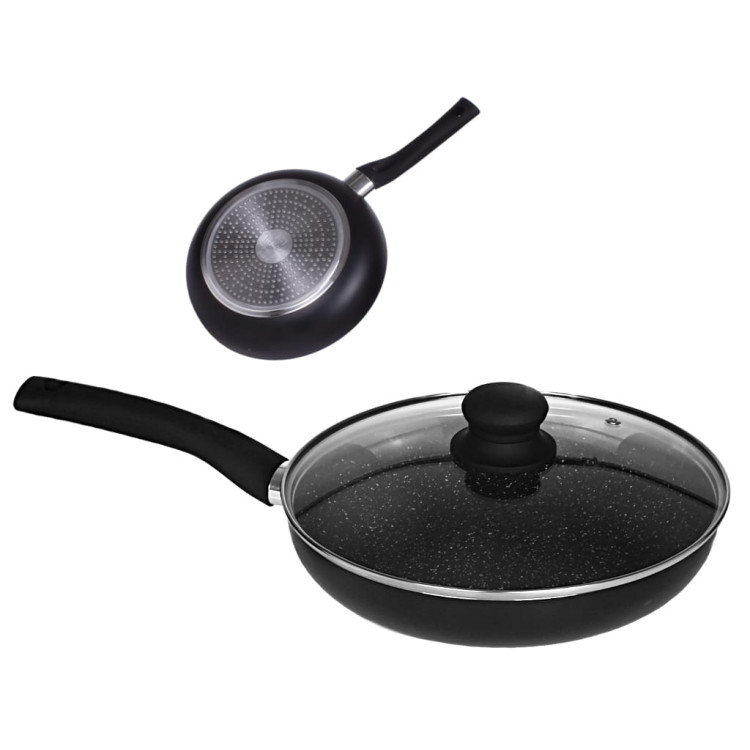 Patelnia z pokrywką Kinghoff KH 3959 28 cm Ceramiczna Indukcja Granitowa