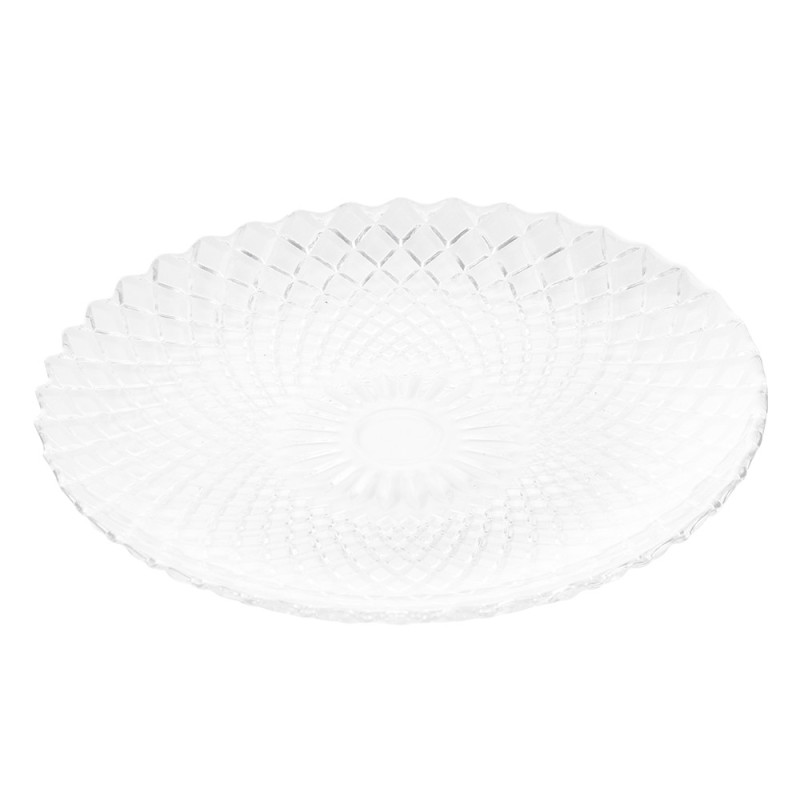 Talerzyki deserowe 15 cm i patera 25 cm szklane GierekHoff Solari zestaw 13 sztuk spodek na ciasto deser