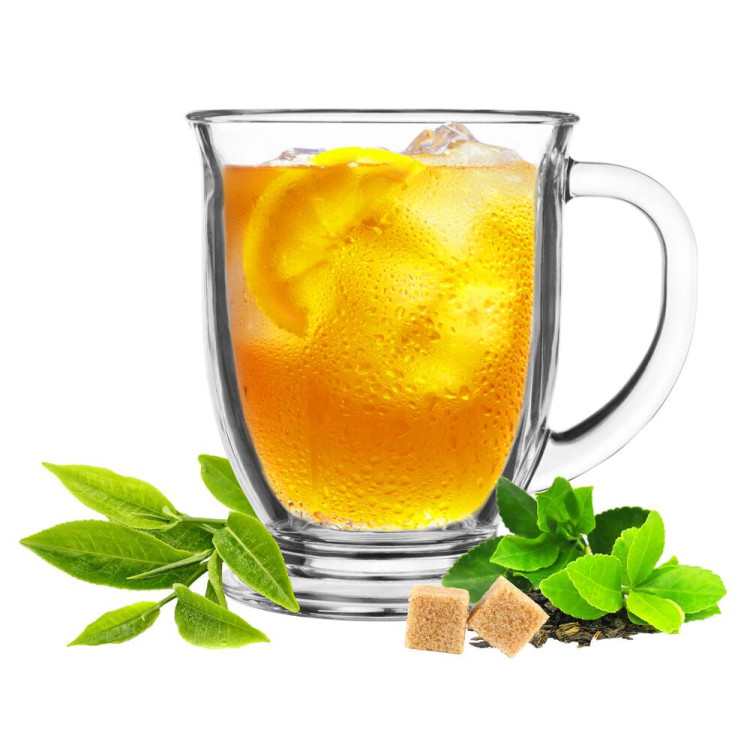 Szklanki z uchem 400 ml duże GierekHoff Mega Vista szklany kubek na nóżce do kawy herbaty drinków deserów kubas