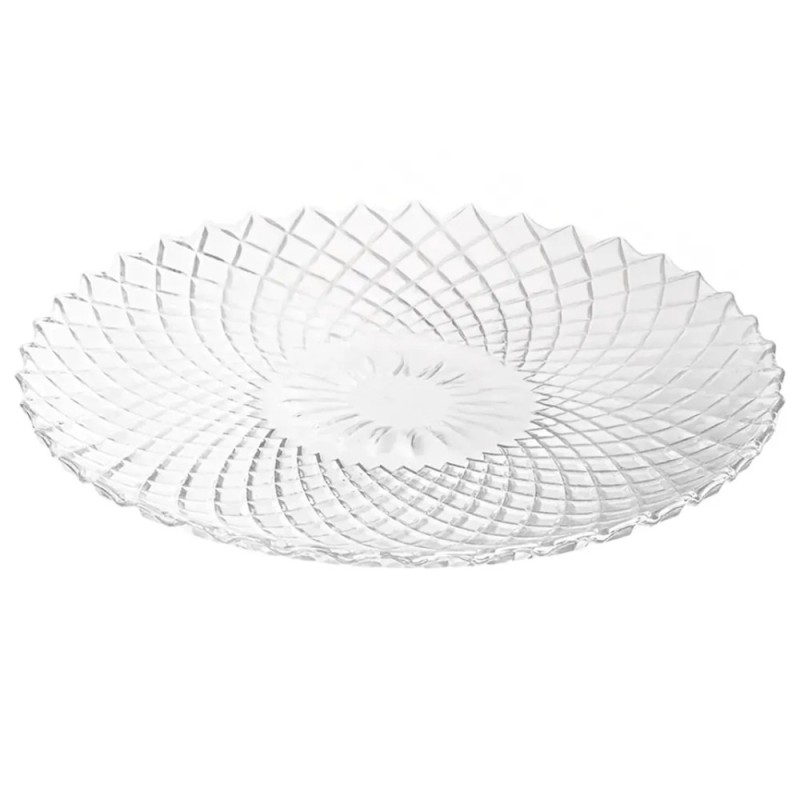 Patera 25 cm talerz szklany duży GierekHoff Solari na ciasto deser