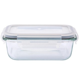 Szklany pojemnik 370 ml na żywność jedzenie Altom Design Fresh pudełko z pokrywką lunchbox prostokątny hermetyczny