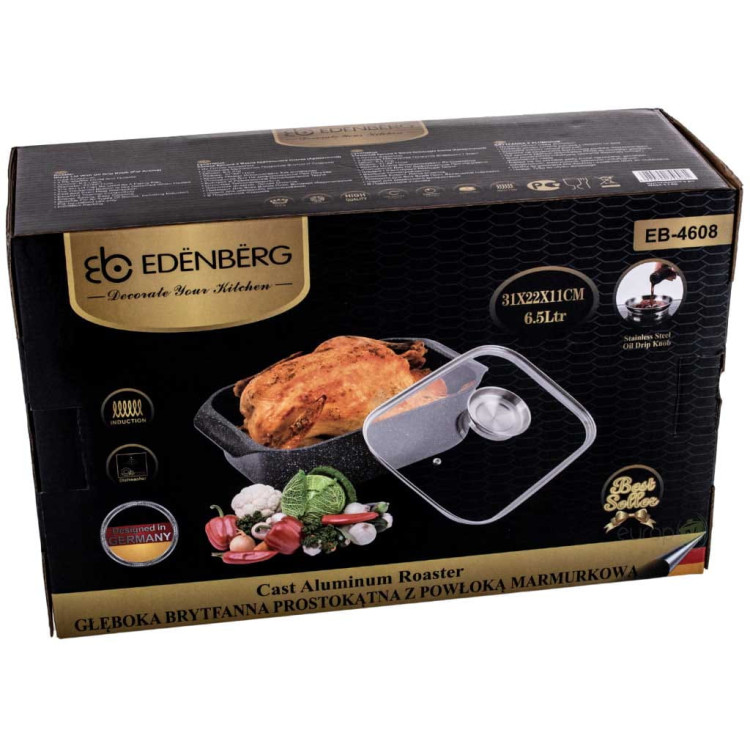 Brytfanna Edenberg 4608 patelnia garnek 6.5l INDUKCJA Gęsiarka Brytfanna Edenberg 4608 patelnia garnek 6.5l INDUKCJA Gęsiarka