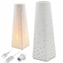 Lampka nocna ceramiczna 28CM porcelana ozdoba biała nowoczesna Tragar