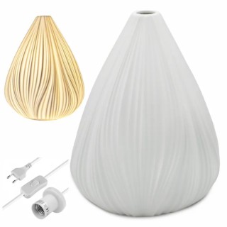 Lampka nocna ceramiczna 25CM porcelana ozdoba biała nowoczesna Tragar