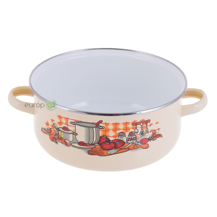 Garnki emaliowane Klausberg KB 7170 zestaw garnków emaliowane garnek GAZ emalia Cream Garnki emaliowane Klausberg KB 7170 zestaw garnków emaliowane garnek GAZ emalia Cream