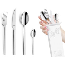 Sztućce obiadowe Amefa Premium Cube 8020 16 sztuk dla 4 osób stal 13/0 18/10 połysk