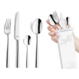 Zestaw sztućców dla 1 osoby Amefa Bliss 1933 4 sztuki stal 13/0 18/0 połysk obiadowe