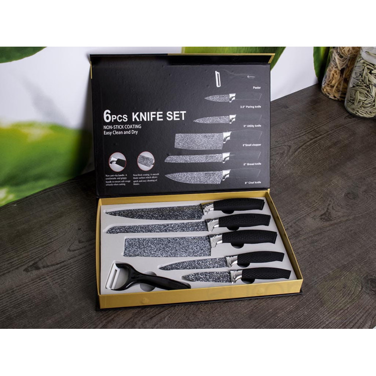 Noże kuchenne EliteHoff 6192 stalowe 6 szt w zestawie Noże kuchenne EliteHoff 6192 stalowe 6 szt w zestawie